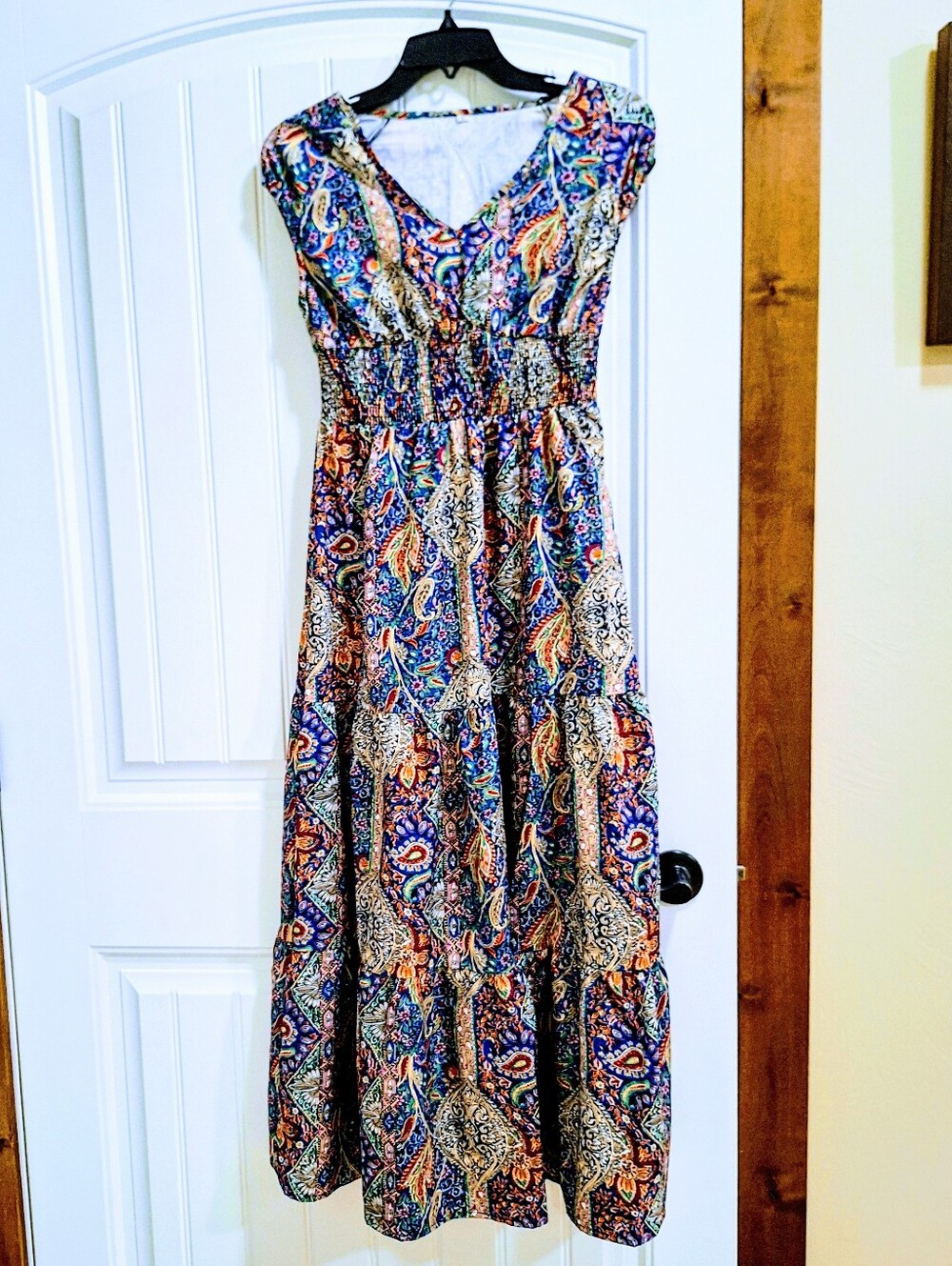 NWOT Boho Paisley Maxi Dress in Multicolor S
